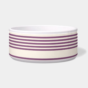 Comedero Patrón malva morado y beige de cinco rayas
