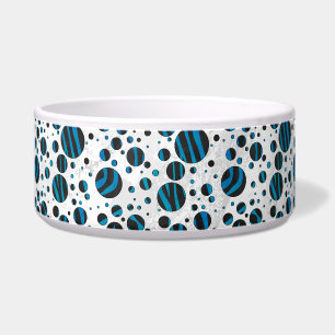 Comedero Patrón negro y azul de las cebras de punto de polk