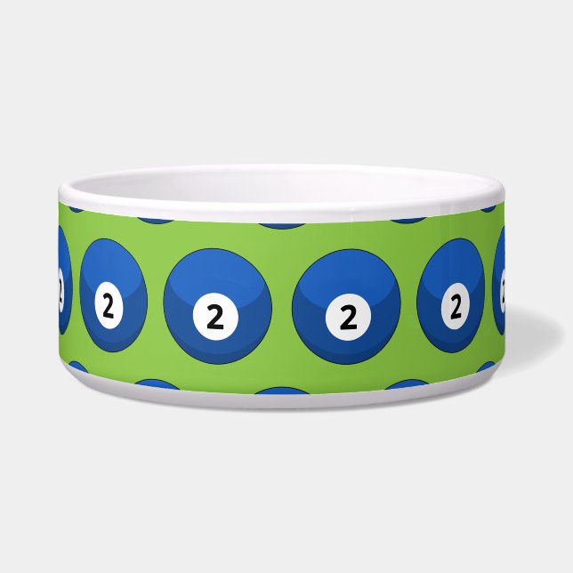 Comedero Patrón número dos de la bola azul Billiard (Frente)