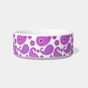 Comedero Patrón paisley, violeta, púrpura y blanca