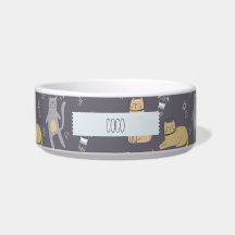 Patrón perfecto de gatos en el espacio con nombre 