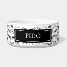 Patrón personalizado de perros de color blanco y n
