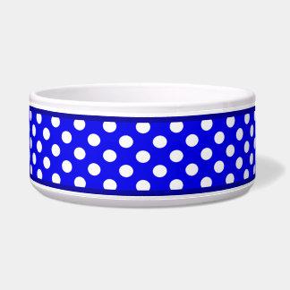 Comedero Patrón real de puntos de polka azul Tazón de perro