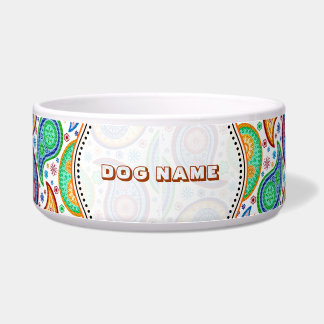 Comedero Patrón retro paisley colorido personalizado