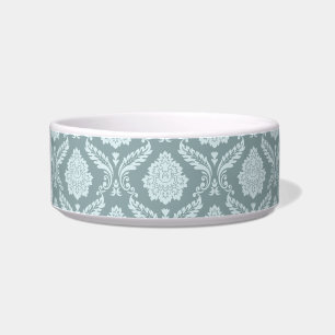 Comedero Patrón Rococó Damask Huevo de Pato Azul+Verde Teal