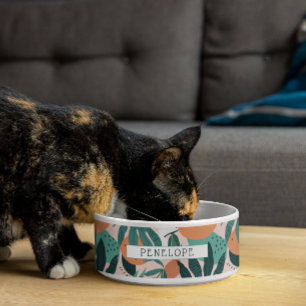 Comedero Patrón tropical abstracto moderno   Monograma