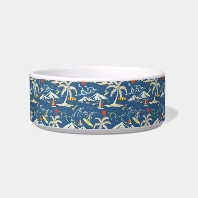 Comedero Patrón Tropical Retro Surf (Frente)