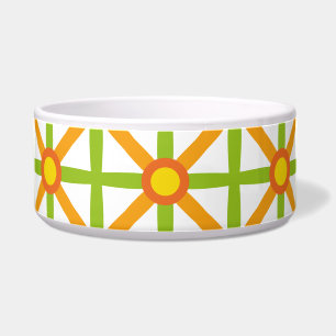Comedero Patrón verde y amarillo inspirado en el Naranja re