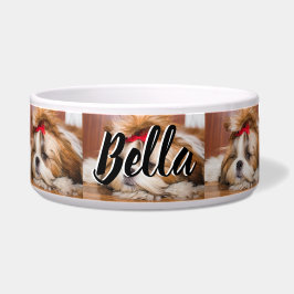 Comedero Patrón y nombre de la foto del personalizado de ca