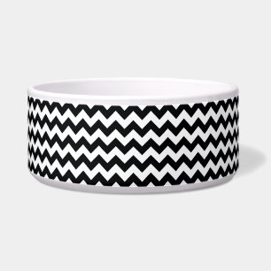 Comedero Patrón Zig Zag de chevron negro y blanco negrita