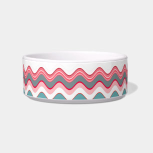 Comedero Patrón Zigzag de onda azul rosa