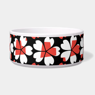 Comedero Patrones de flores blancas rojas lisas