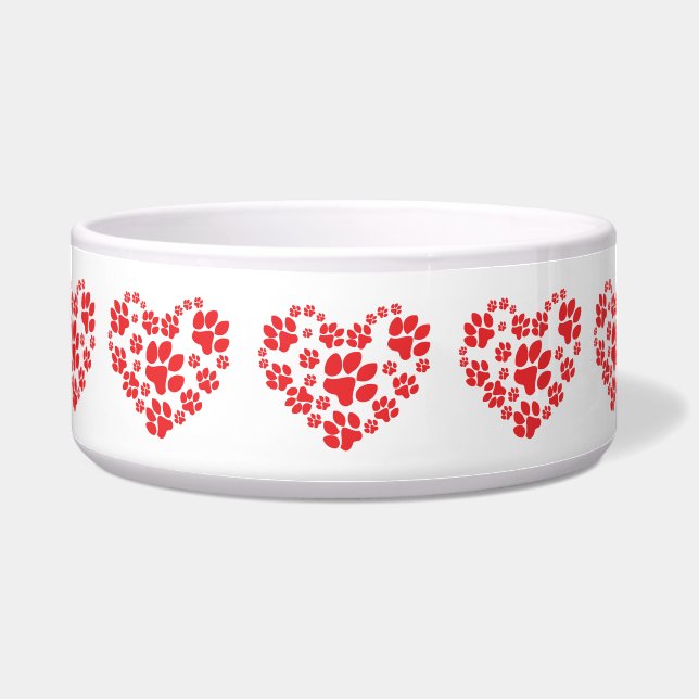 Comedero Paw Print Heart Dog Bowl (Frente)