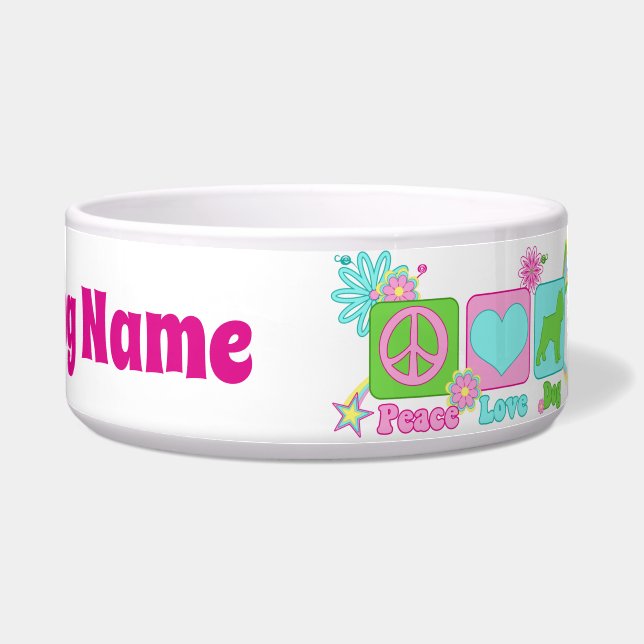 Comedero Paz, amor, Bruselas Griffon (Frente)