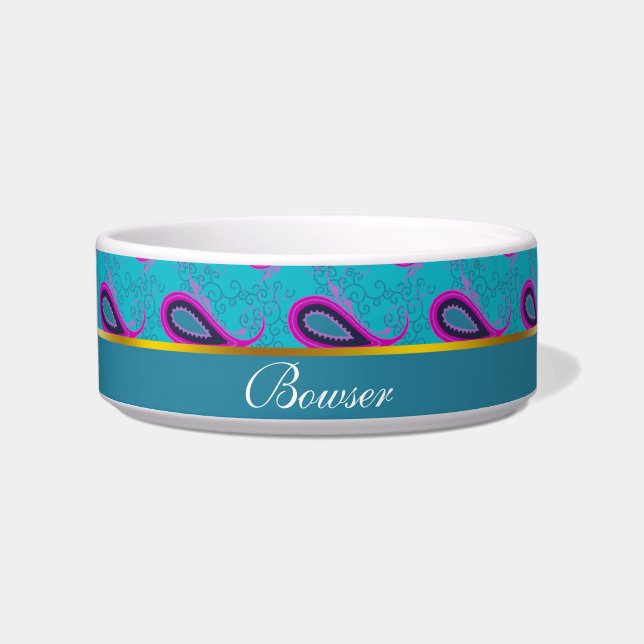 Comedero Peacock Blue Paisley (Frente)