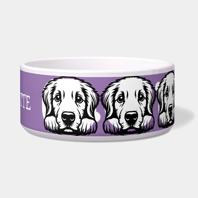 Comedero Peeking Labrador Personalizar Purple tema (Derecha)