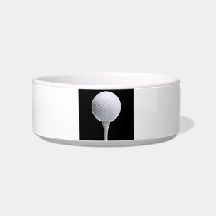 Comedero Pelota de golf y camiseta en el negro - plantilla