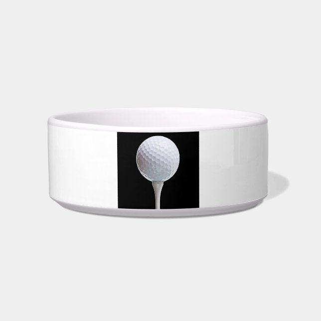 Comedero Pelota de golf y camiseta en el negro - plantilla (Frente)