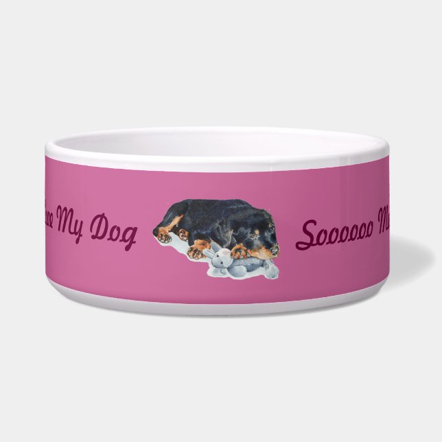 Comedero peluche de abrazo lindo del perro de perrito del (Frente)