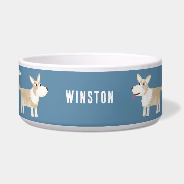 Comedero Pembroke Welsh Corgi Personalizado (Frente)