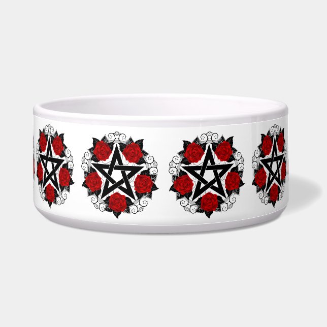 Comedero Pentagram con rosas rojas (Frente)
