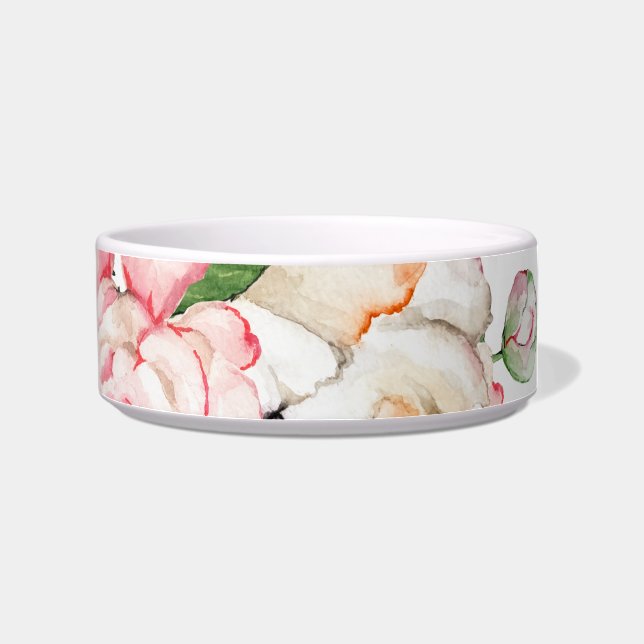 Comedero peonías acuarelas en colores tiernos (Derecha)