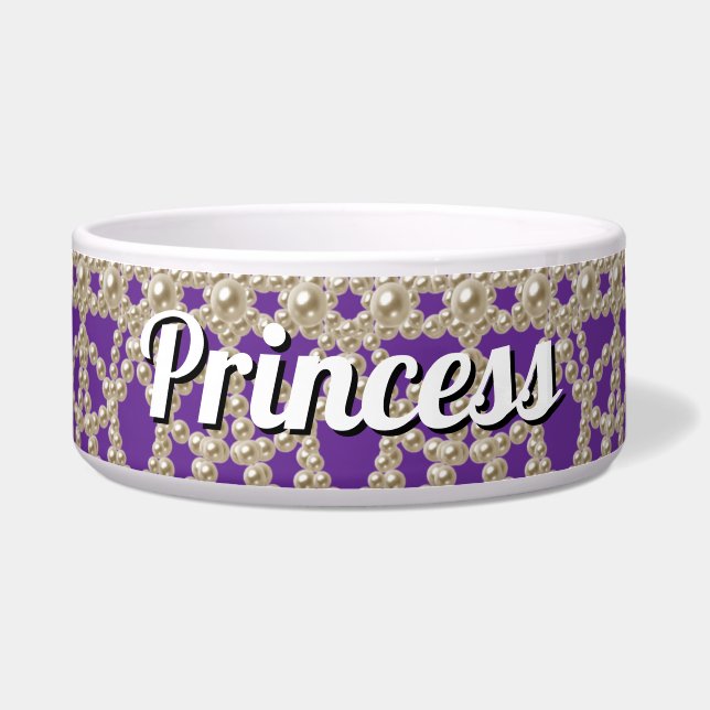 Comedero Perlas Jewled Princess Ceramic Pet Bowl (Frente)
