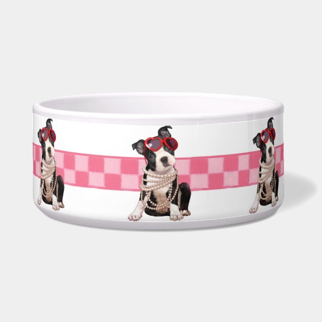 Comedero Perrito de Boston Terrier (Frente)