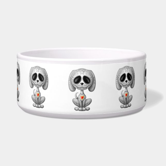 Comedero Perrito gris del azúcar del zombi (Frente)