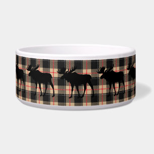 Comedero Perro Animal Alce Toro Cuadros Búfalo Beige Rojo