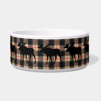 Comedero Perro Animal Alce Toro Cuadros Búfalo Beige Rojo