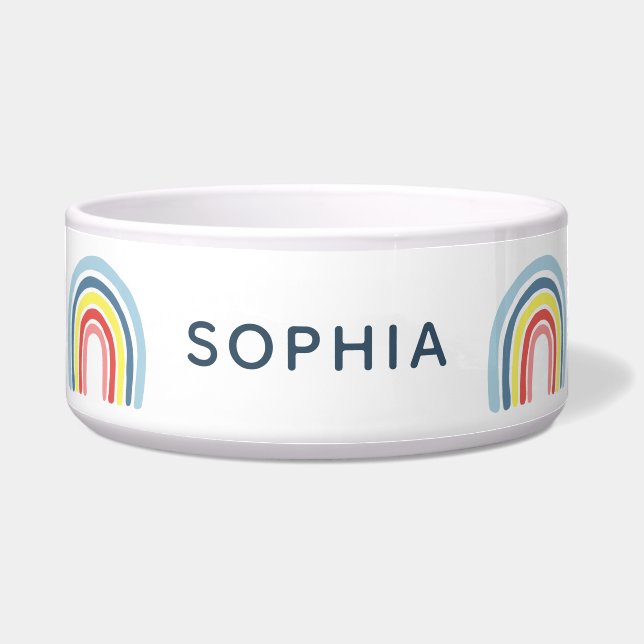 Comedero Perro arcoiris moderno y lindo (Frente)