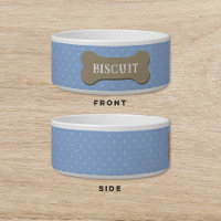 Perro Biscuit Trate Polka Dot Blue Dog Cat Pet Bow