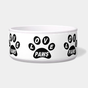 Comedero Perro Bowl con patas de amor en patas negras