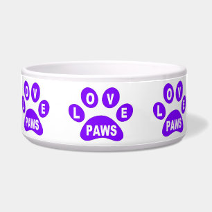 Comedero Perro Bowl, patas de amor en garras moradas