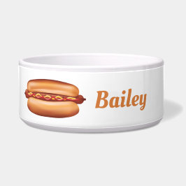 Comedero Perro Caliente Con Condimentos Y Nombre De Mascota