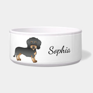Comedero Perro Dachshund de Pelo Alambre Negro y Canela & N