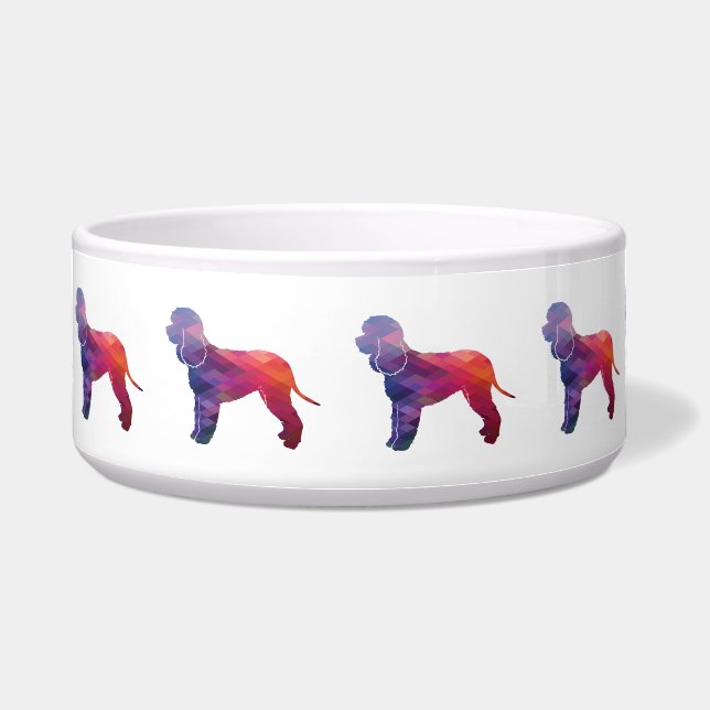 Comedero Perro de agua irlandés Geo Silueta Púrpura (Frente)