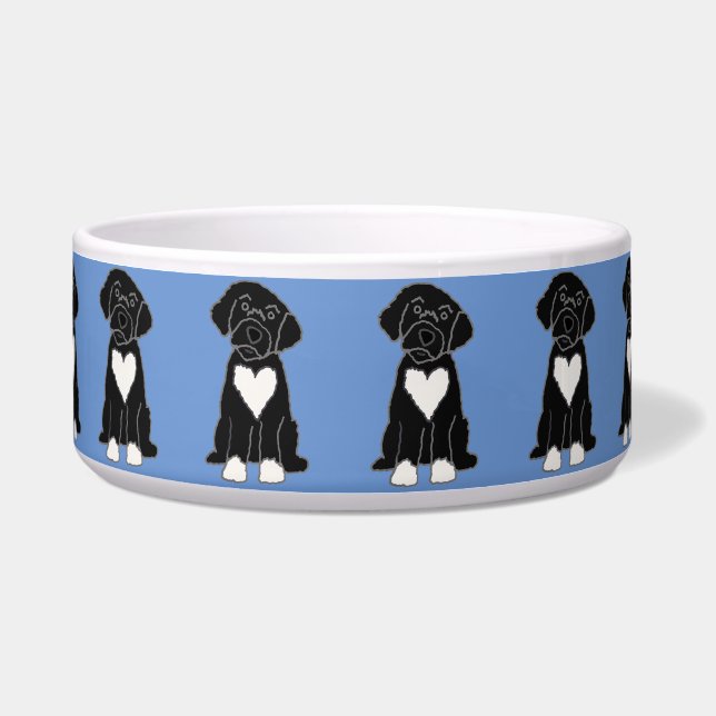 Comedero Perro de agua negro portugués gracioso (Frente)