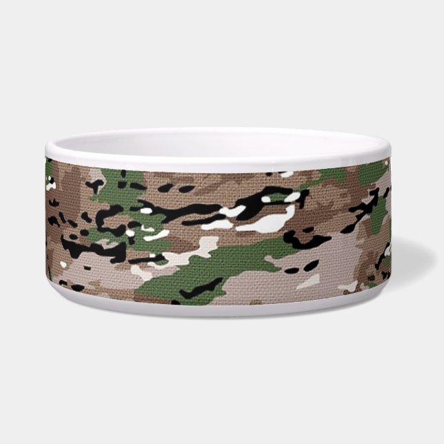 Comedero Perro de camuflaje del ejército mezclado texturiza (Frente)
