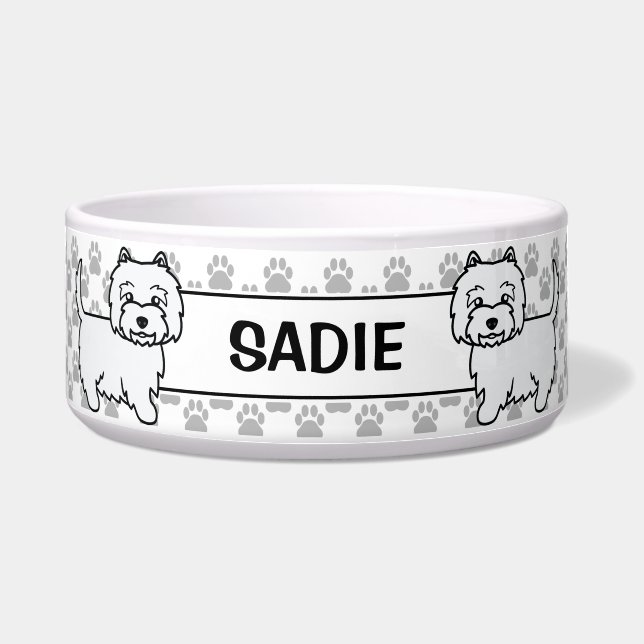 Comedero Perro de dibujos animados del Territorio Blanco de (Frente)