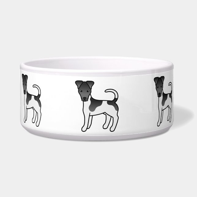 Comedero Perro de dibujos animados Smooth Fox Terrier negro (Frente)