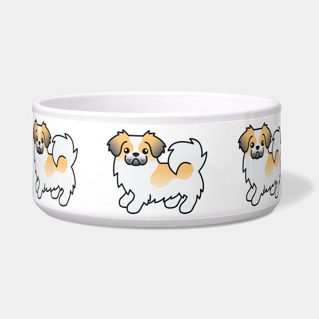 Comedero Perro de dibujos animados tibetano spaniel parti-c (Frente)
