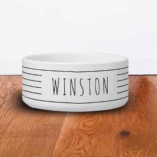Comedero Perro de gato personalizado negro blanco moderno