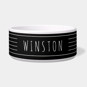 Comedero Perro de gato personalizado negro blanco moderno