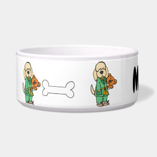 Comedero Perro de Labradoodle con Personalizado de oso de p