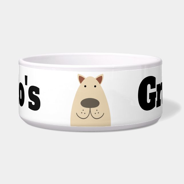 Comedero Perro de Labrador Amarillo (Frente)