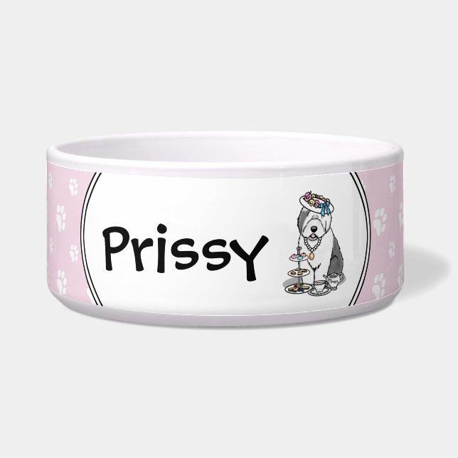 Comedero Perro de oveja inglés viejo Fiesta de té de gitano (Frente)