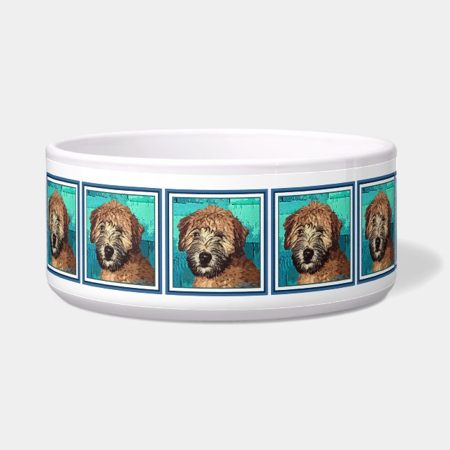 Comedero Perro de porquería de trigo con cara húmeda (Izquierda)