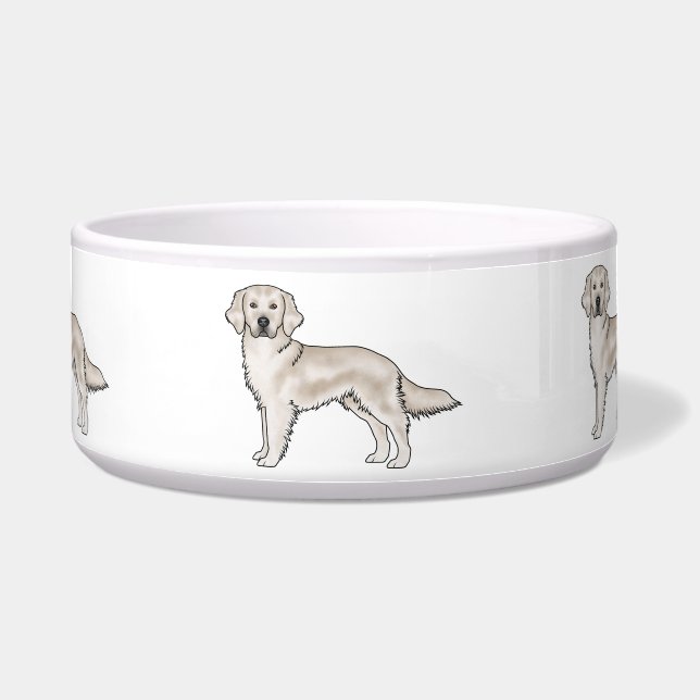 Comedero Perro de raza Retriever de Crema Inglés Dibujos An (Frente)